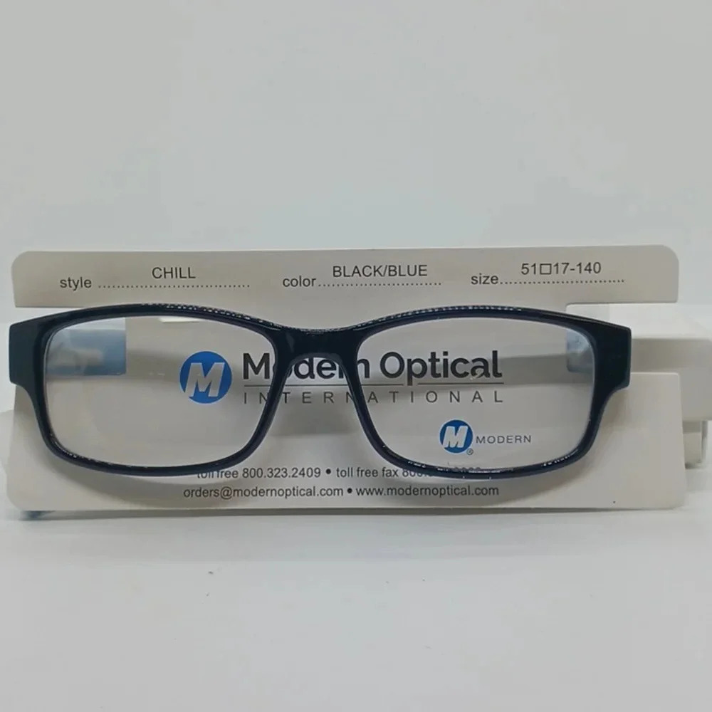NWT MEN'S MODERN OPTICAL EYEGLASS FRAMES CHILL BLACK BLUE